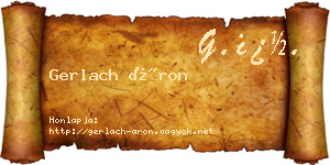 Gerlach Áron névjegykártya